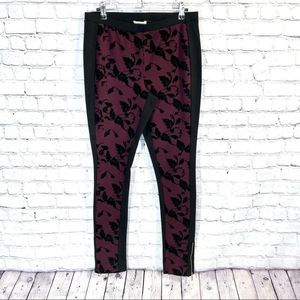 Carmen Carmen Marc Valvo Pull On Women’s Dress Pants Burgundy and Black Size M
